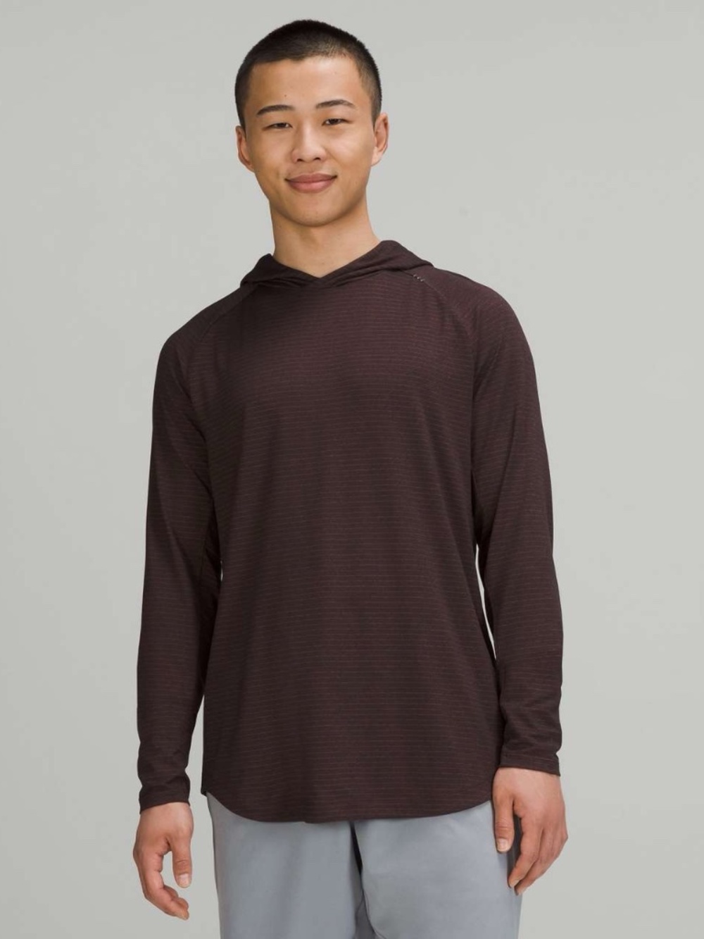 Lululemon Men’s Drysense Training Hoodie Long Sleeve Black/Cassis Size M